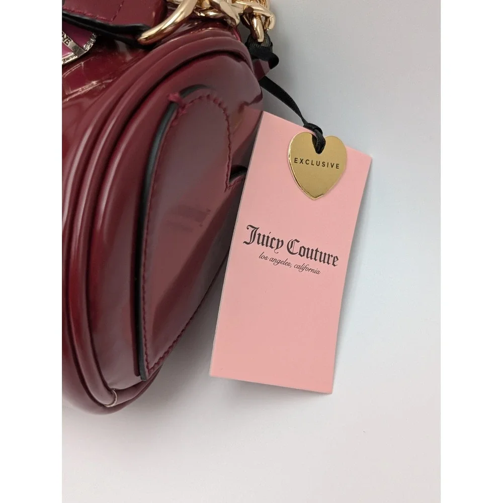 Juicy Couture Shoulder Bag Women OS Deep Red Love Comes Softly Barrel Charms New